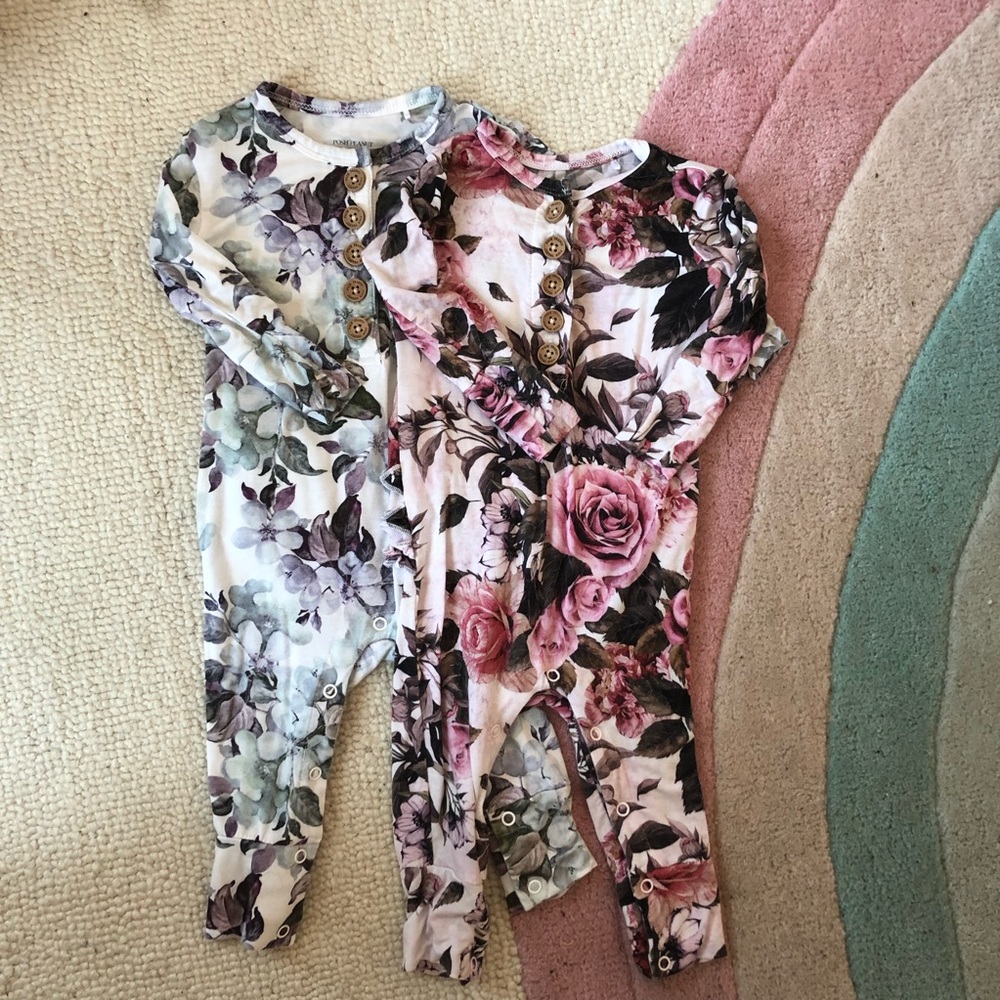 Posh Peanut long sleeve Henley romper 6-9m